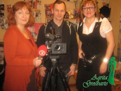 Žurnāliste Ruta Veiss,operators ,Aigars un Agrita.12.01.12.